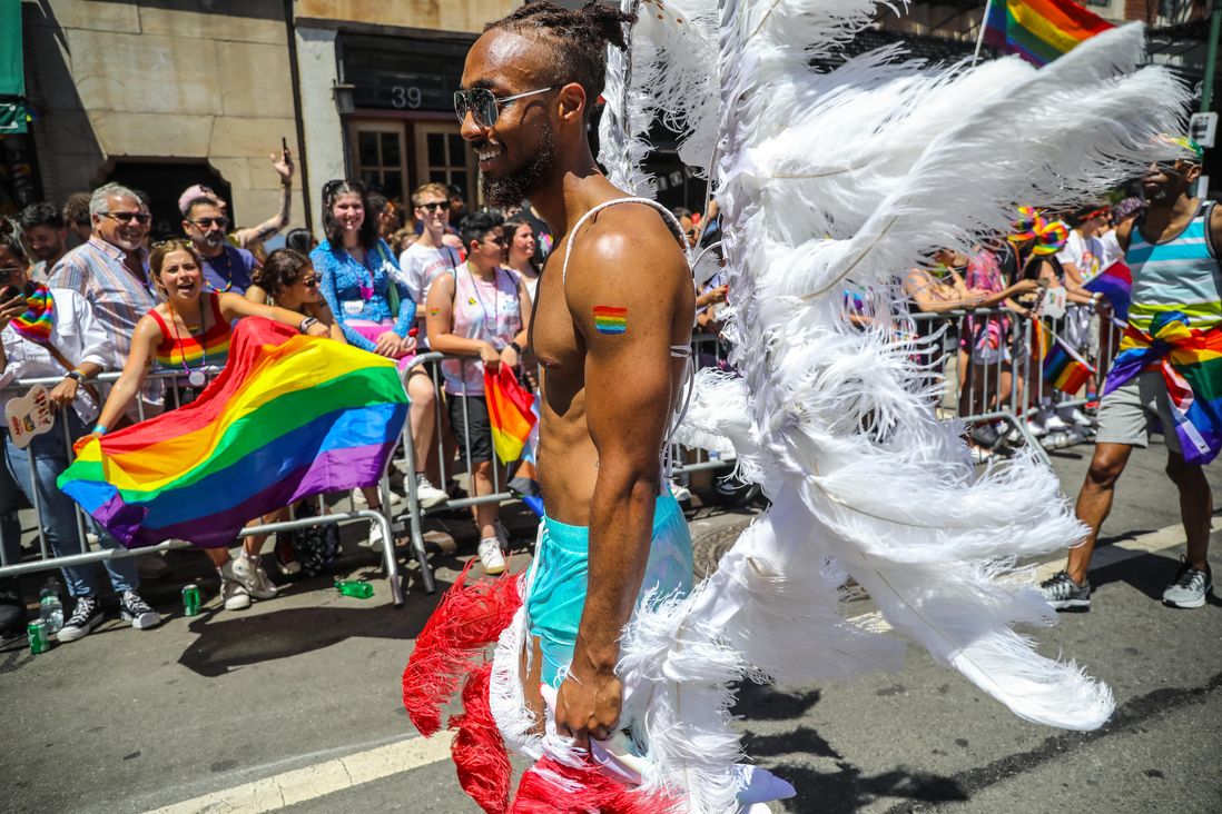 A photo of marchers in Pride Parade 2022